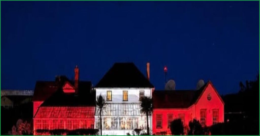 Falkland Islands Governor Lights Home in England Colours for Semi-Final