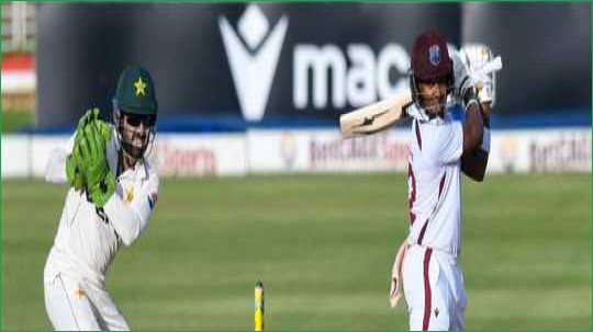 Hodge Leads West Indies on Rain-Shortened First Test Day