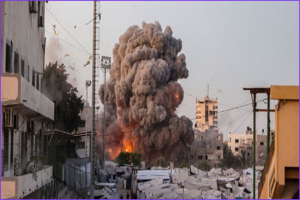 Israeli Airstrike Destroys Gaza Mosque and Displacement Tents