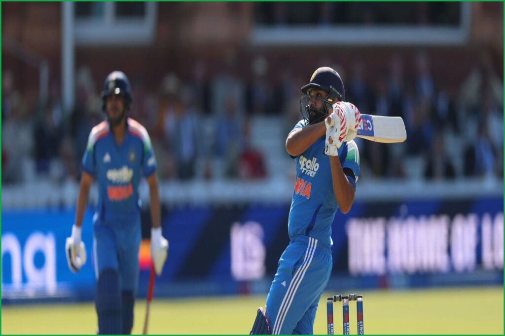 Rohit Sharma Hits First Six in India’s Lord’s ODI Chase