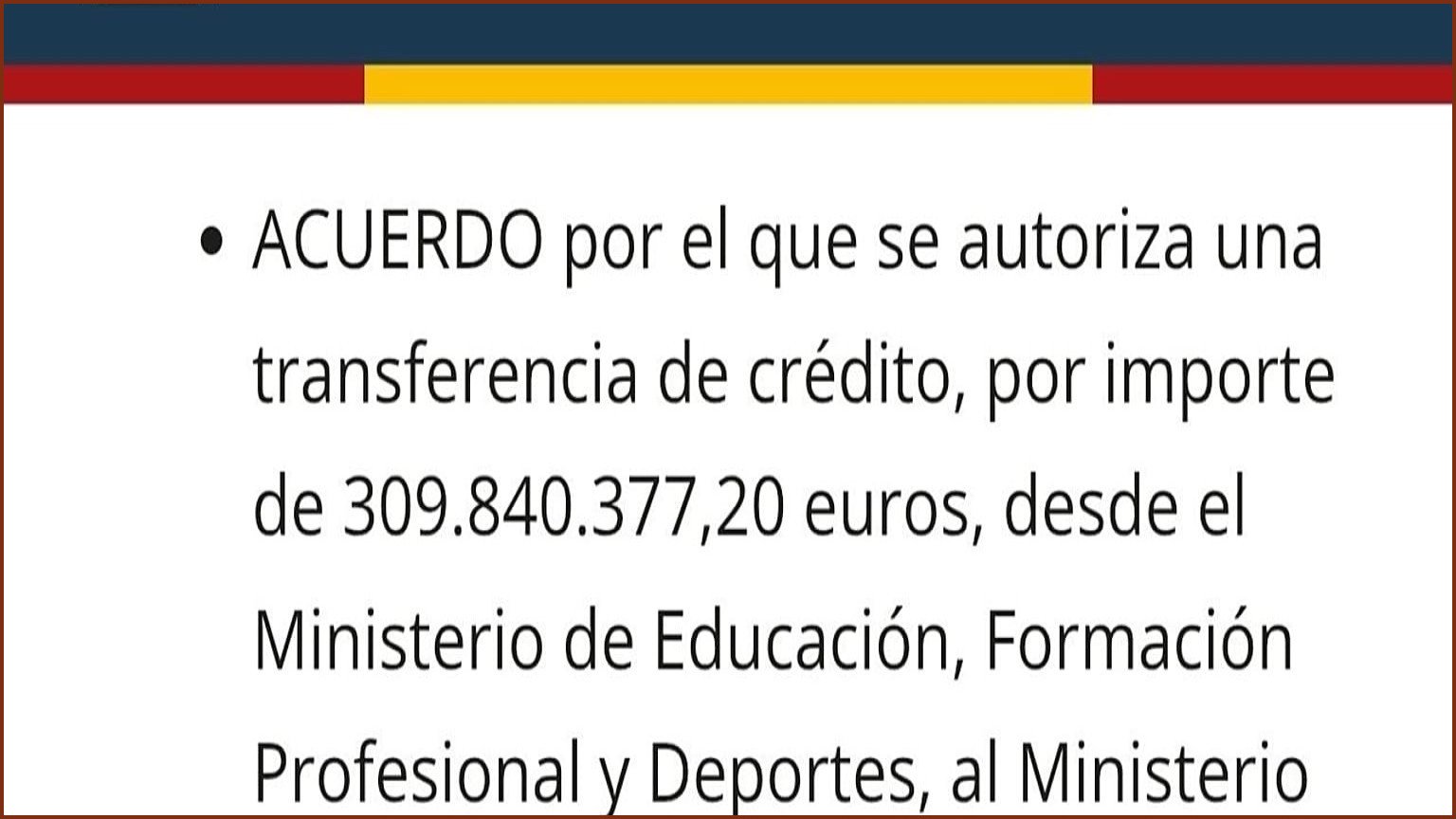 Spain Shifts €309 Million From Education to Presidency Payroll
