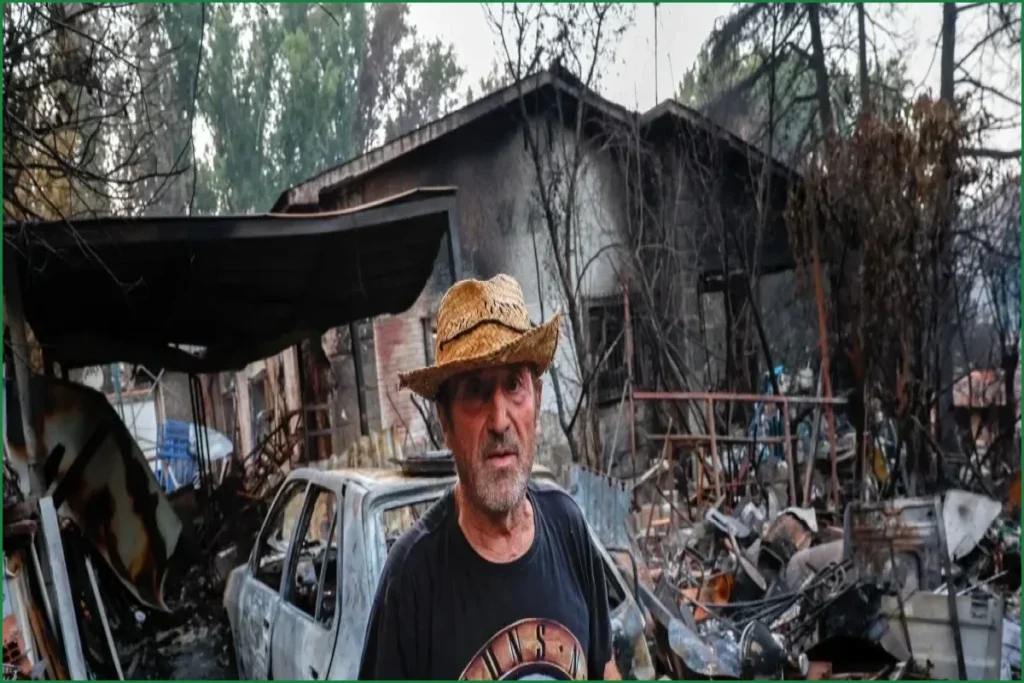 Spanish Pensioner Returns to Charred Ruins After Wildfire