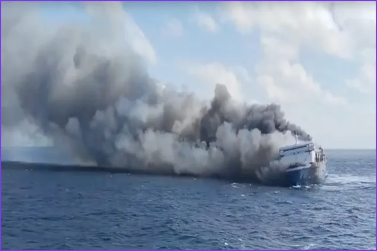 Indonesian Ferry Fire Leaves Five Dead and Dozens Missing