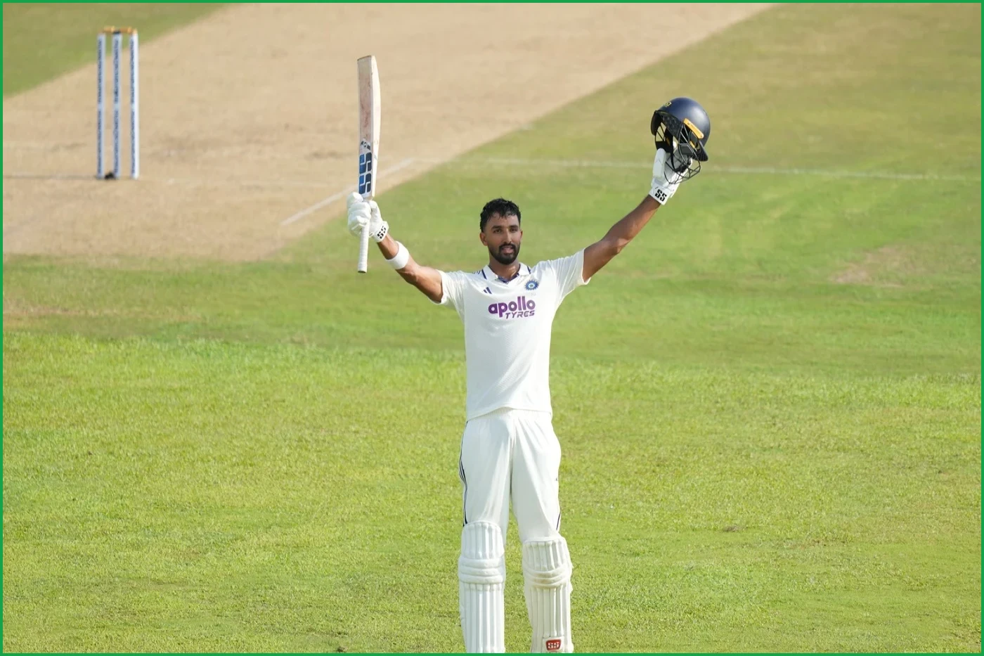Padikkal Hits Maiden Century as India Dominates Opening Day