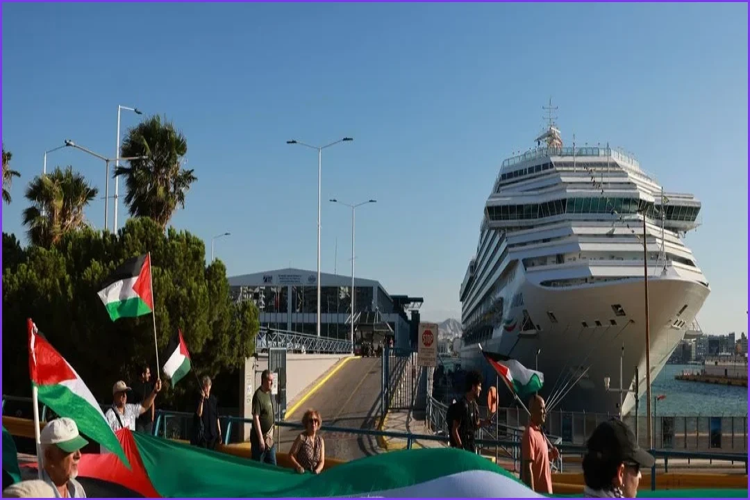 Pro-Palestinian Protest Targets Israeli Cruise Ship in Greece