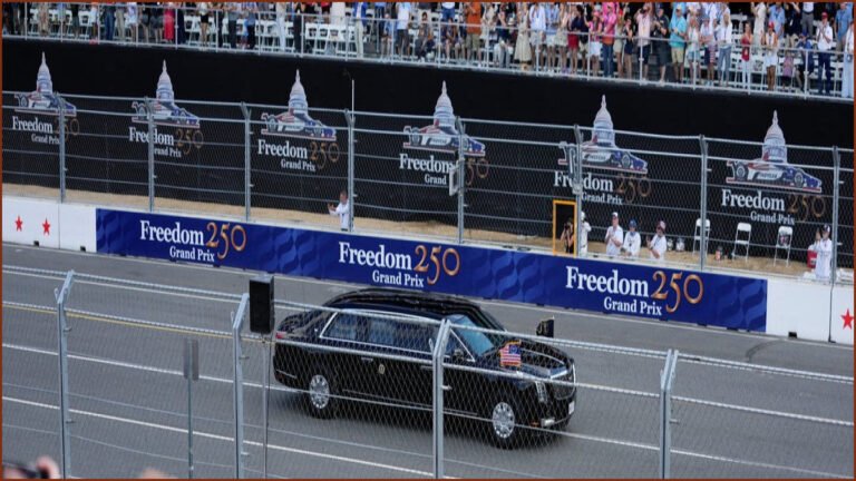 Trump Drives 'The Beast' at Freedom 250 Grand Prix