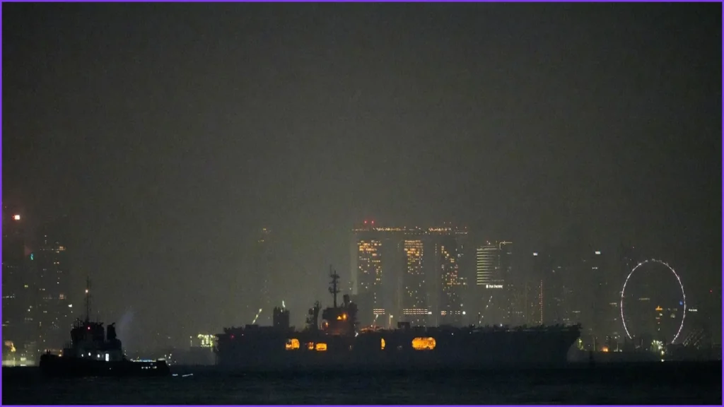 USS Abraham Lincoln Transits Singapore Following Middle East Deployment