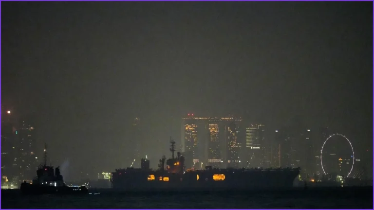 USS Abraham Lincoln Transits Singapore Following Middle East Deployment
