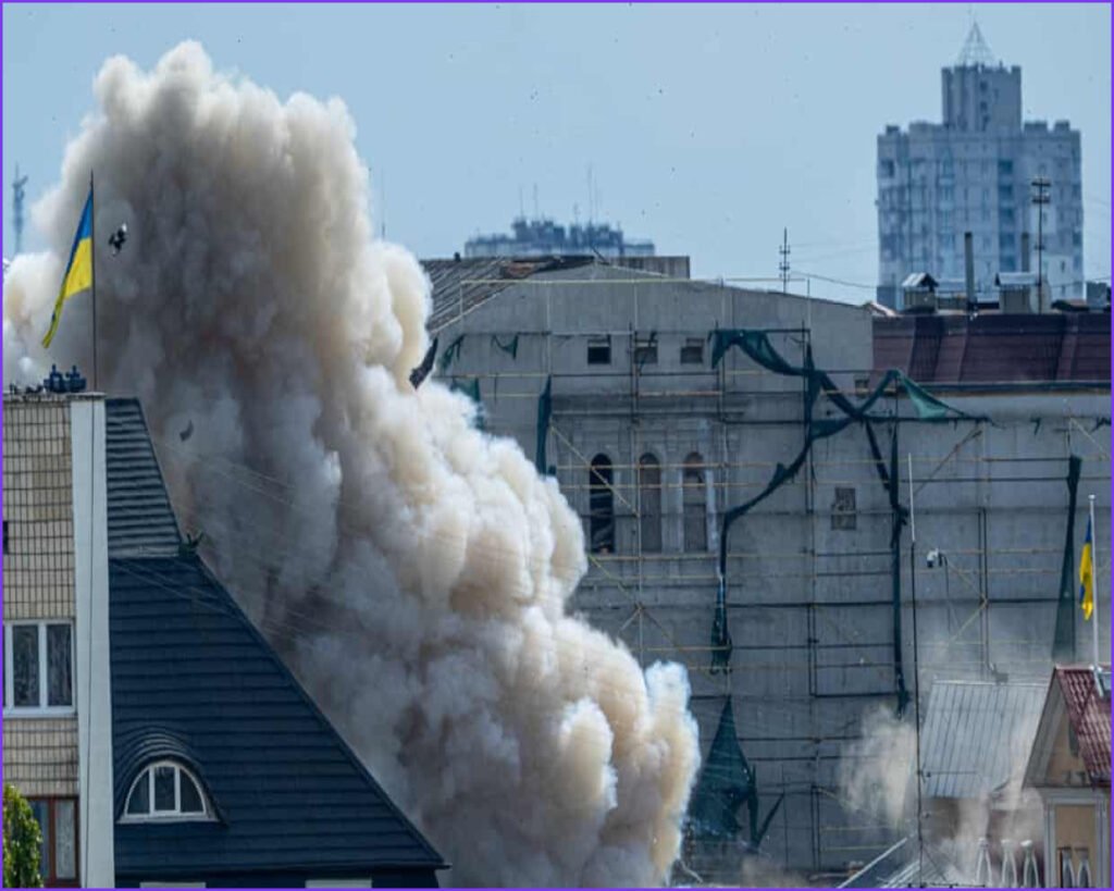 Russian Drone Strikes SBU Intelligence Headquarters in Central Kyiv