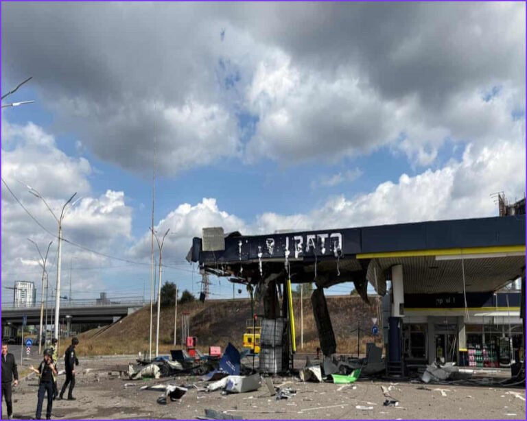 Russian Jet-Powered Drones Strike Kyiv Petrol Stations